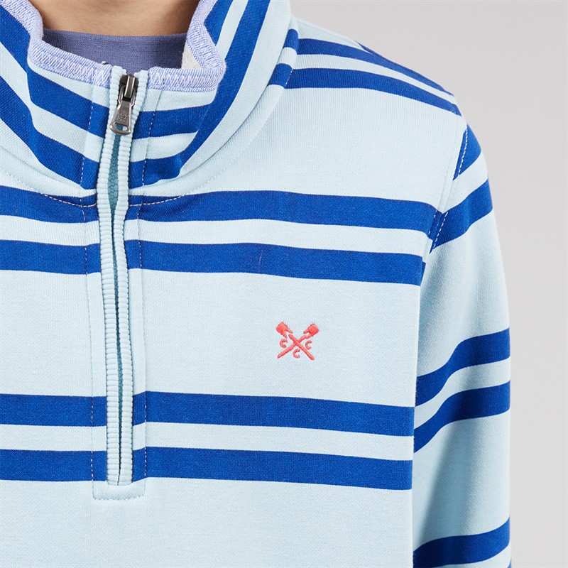 Crew Clothing Boys Half Zip Sweatshirt Blue Multi Bluemulti