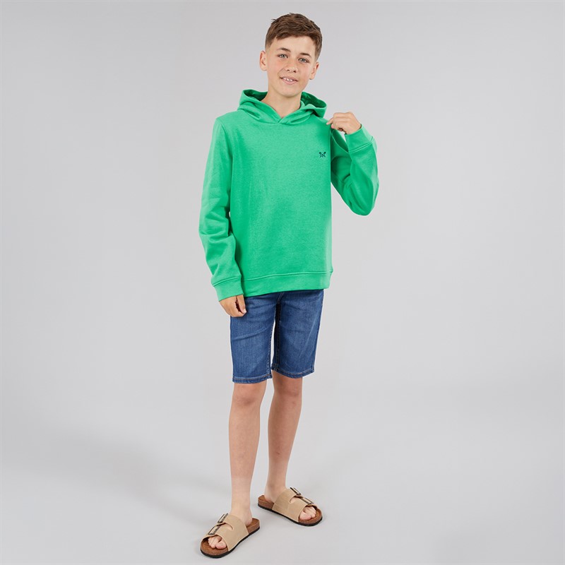 Crew Clothing Boys Cross Oars Hoodie Bright Green Brightgreen