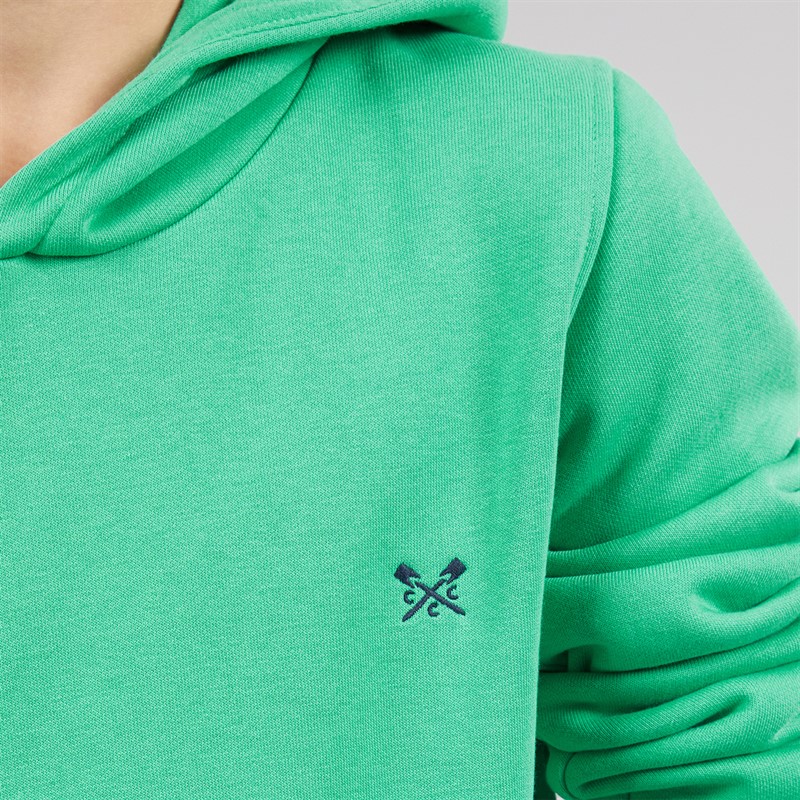 Crew Clothing Boys Cross Oars Hoodie Bright Green Brightgreen