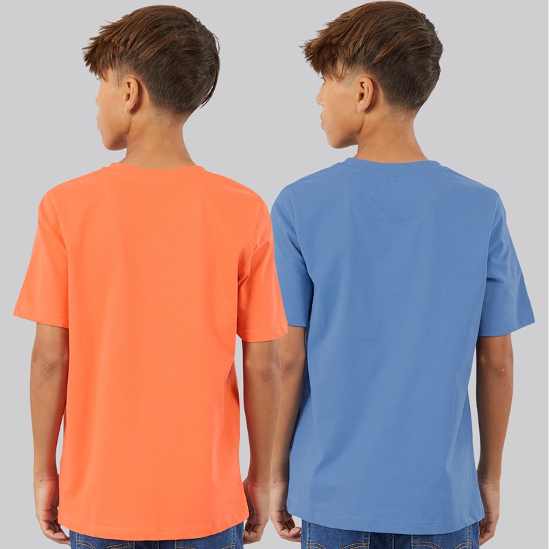 Crew Clothing Boys Two Pack T-Shirts Coral/Blue Coralblue