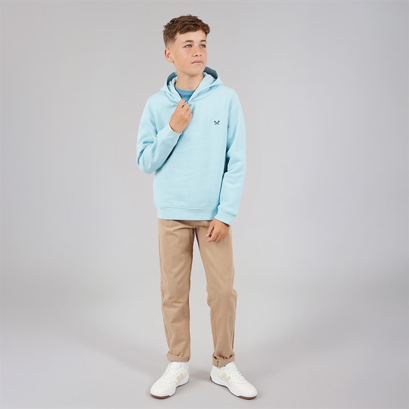 Crew Clothing Boys Cross Oars Hoodie Light Blue Lightblue