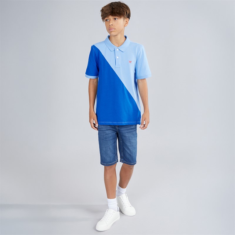 Crew Clothing Boys Polo Shirt Blue Multi Bluemulti