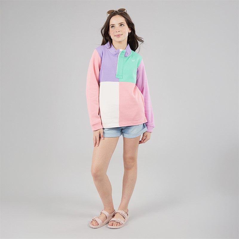Crew Clothing Girls Padstow Sweatshirt Rainbow