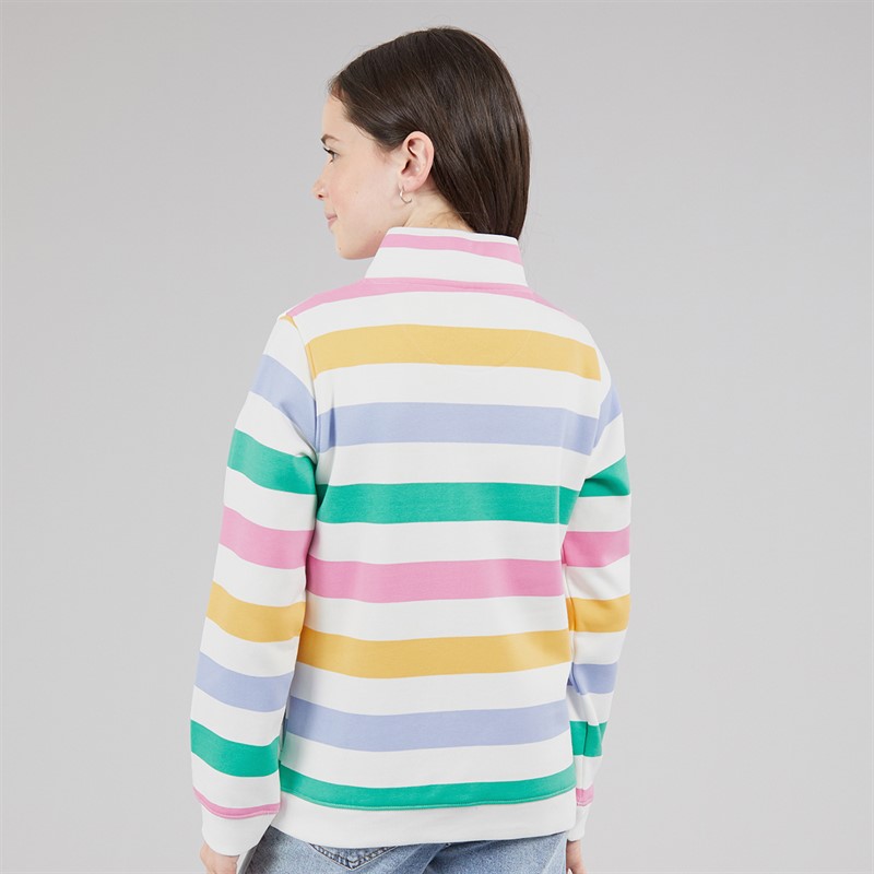 Crew Clothing Girls Half Zip Sweatshirt Rainbow