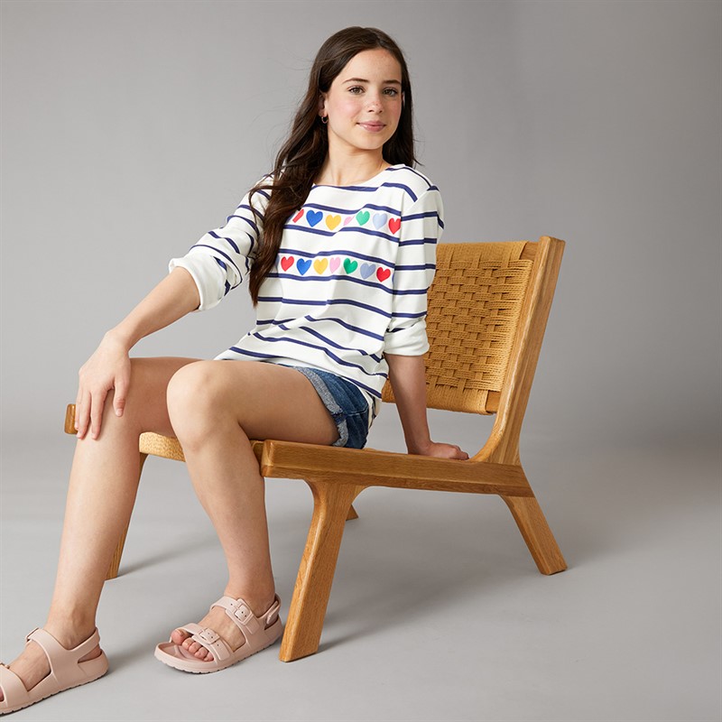 Crew Clothing Girls Brenton Long Sleeve T-Shirt Navy/White Navywhite
