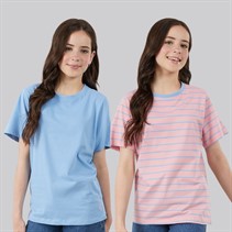 Crew Clothing Girls Two Pack T-Shirts Pink/Multi Pinkmulti