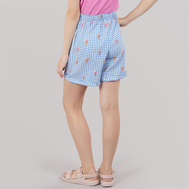 Crew Clothing Girls Paperbag Shorts Blue