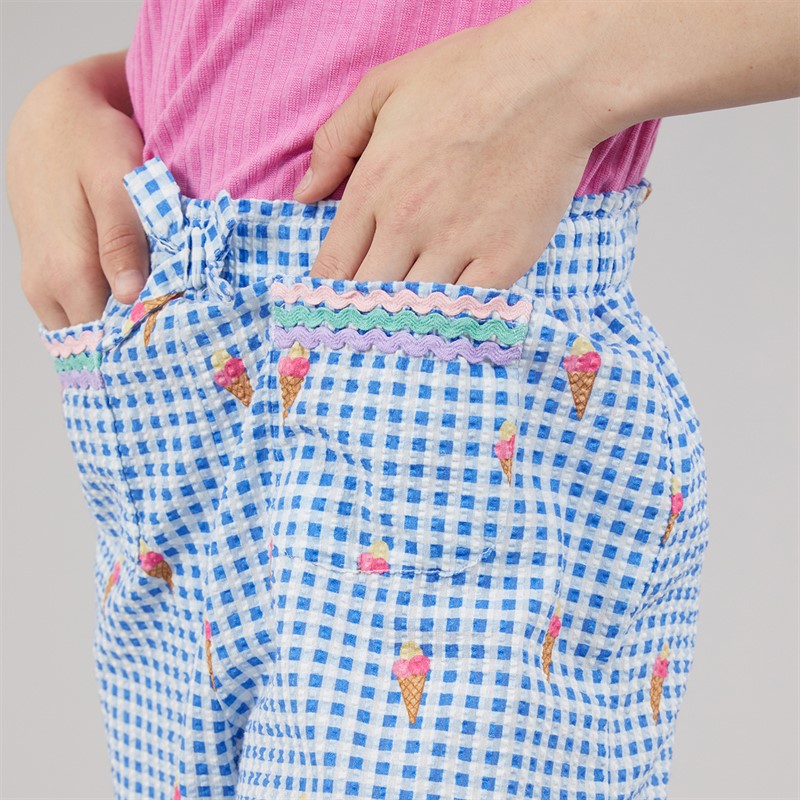 Crew Clothing Girls Paperbag Shorts Blue