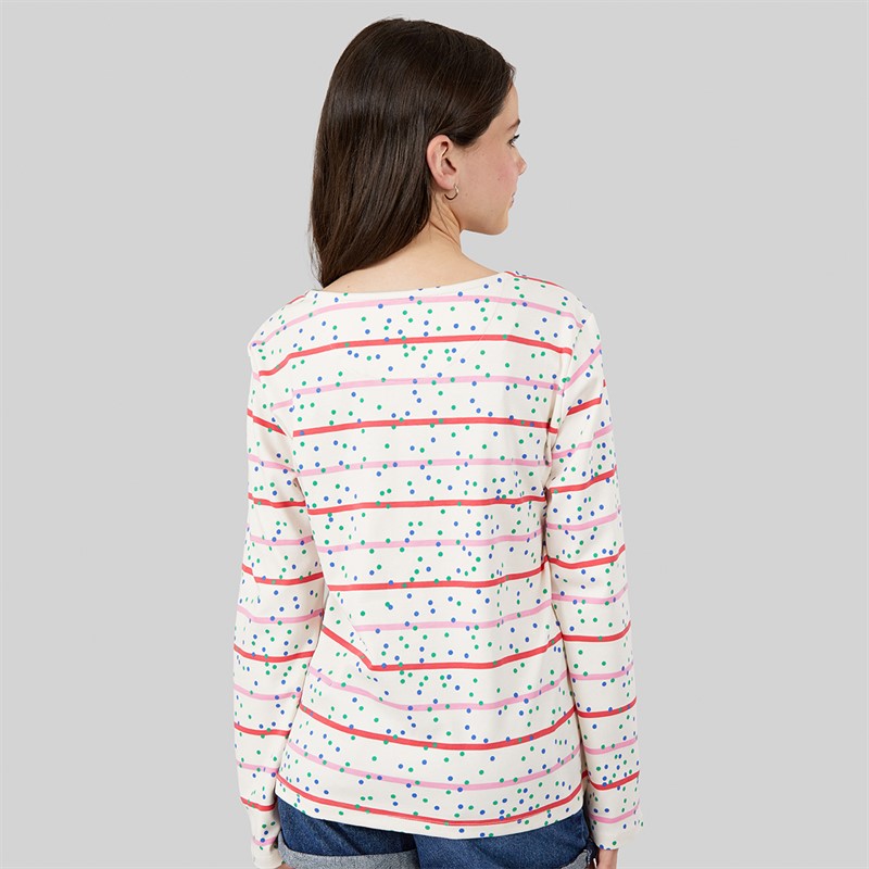 Crew Clothing Girls Brenton Long Sleeve T-Shirt White/Multi Whitemult