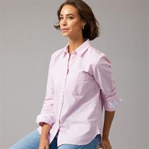 Crew Clothing Womens Crew Relaxed Fit Oxford Shirt Micro Gingham Pink