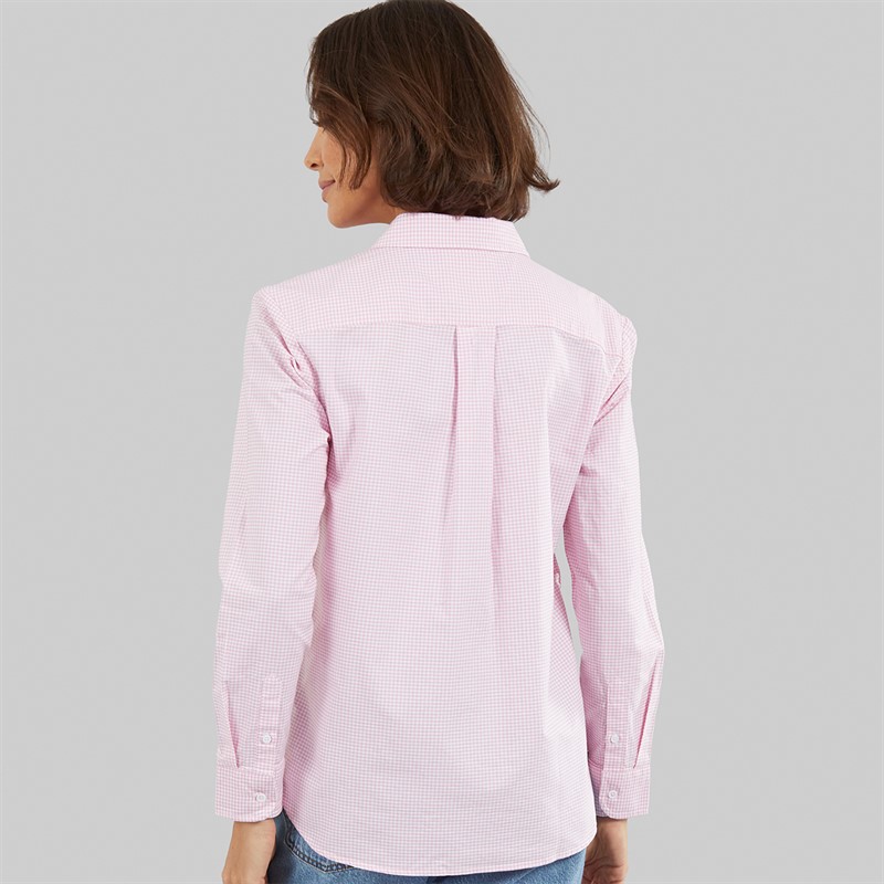 Crew Clothing Womens Crew Relaxed Fit Oxford Shirt Micro Gingham Pink
