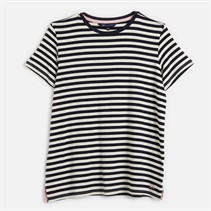 Crew Clothing Womens Crew Modal Blend Striped T-Shirt Dark Blue/White Linen