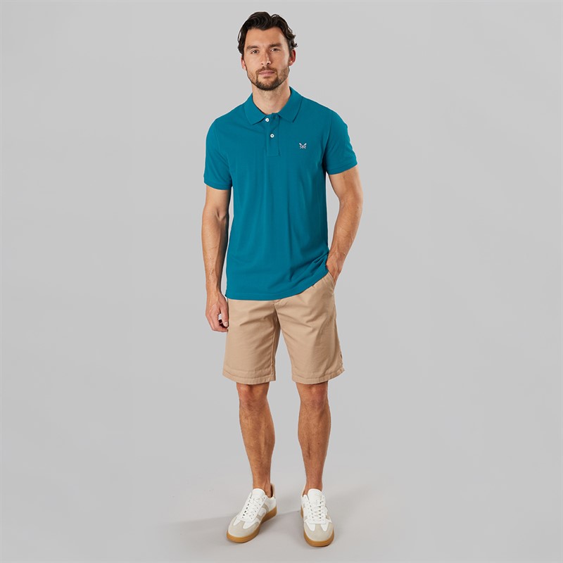 Crew Clothing Mens Melbury Solid Polo Shirt Moroccan Blue