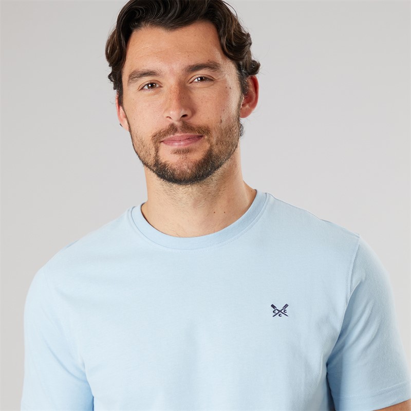 Crew Clothing Mens Round Neck T-Shirt Blue Bell