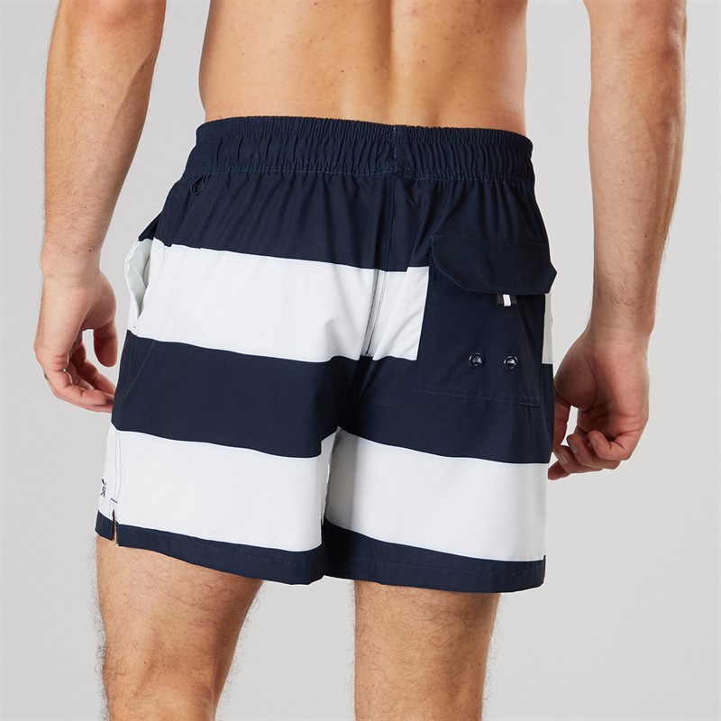 Crew Clothing Mens Heritage Stripe Swim Shorts Heritage Dark Navy/Ecru