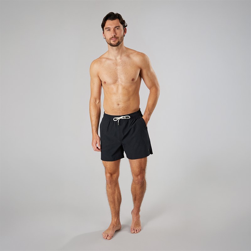 Crew Clothing Mens Plain Swim Shorts Heritage Black