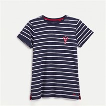 Crew Clothing Womens Crew Stripe Lobster Heart T-Shirt Navwhred