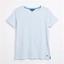 Crew Clothing Womens Slub Stripe T-Shirt White Malibu Whtmalibu