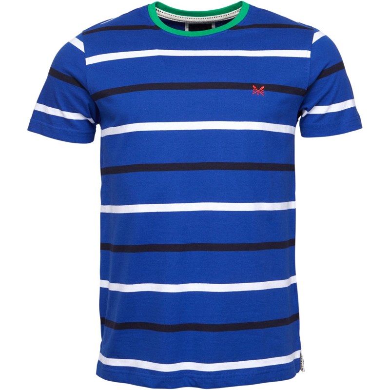 Buy Crew Clothing Mens Multi Breton Stripe T-Shirt Strong Blue/White/Navy