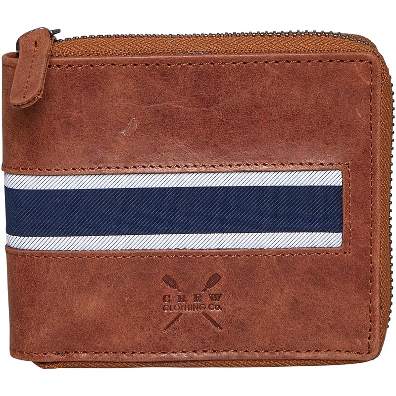 Crew Clothing Mens Port Wallet Tan/Navy