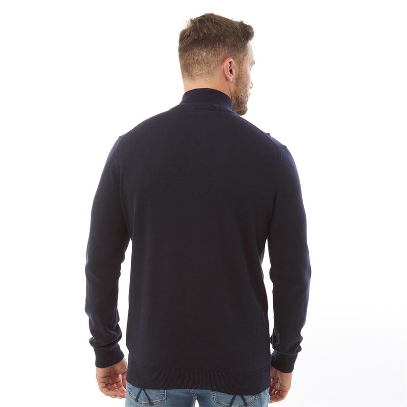 Crew Clothing Męskie Sweter z Dzianiny Granatowy