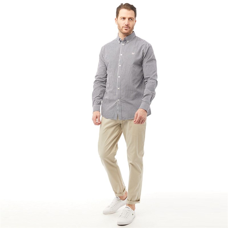 Crew Clothing Herren Hemd mit langem Arm Navy