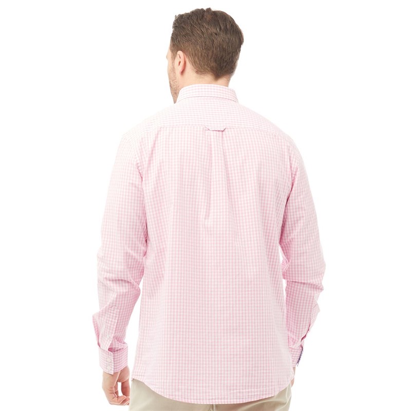 Crew Clothing Mens Classic Gingham Long Sleeve Shirt Classic Pink
