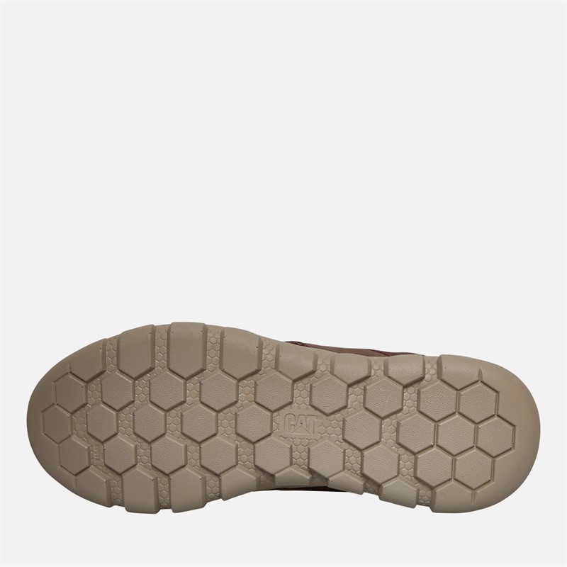 Caterpillar Mens Hex Lite Leather Shoes Deep Mahogany Confidence