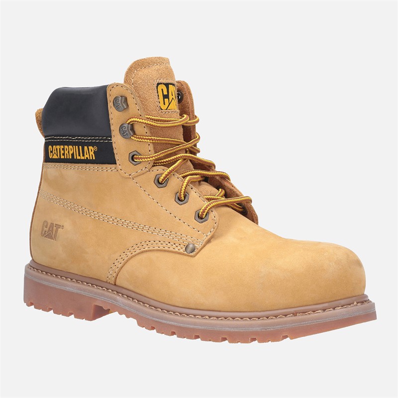 Caterpillar Mens Powerplant SB Safety Boots Honey Nubuck