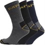 Caterpillar Mens Workwear Three Pack Crew Socks Charcoal/Black/Navy