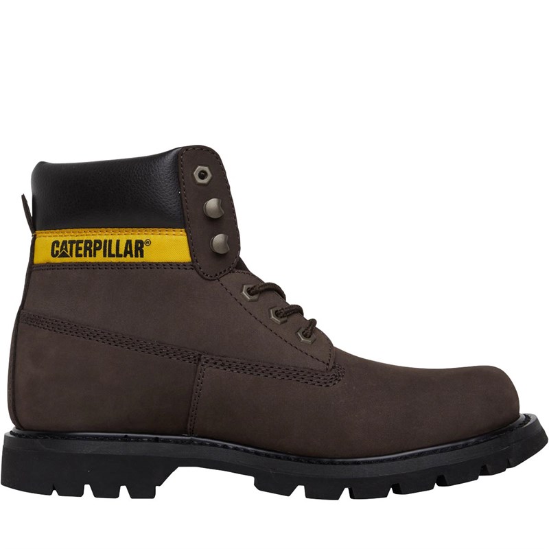 caterpillar chocolate brown leather colorado boots