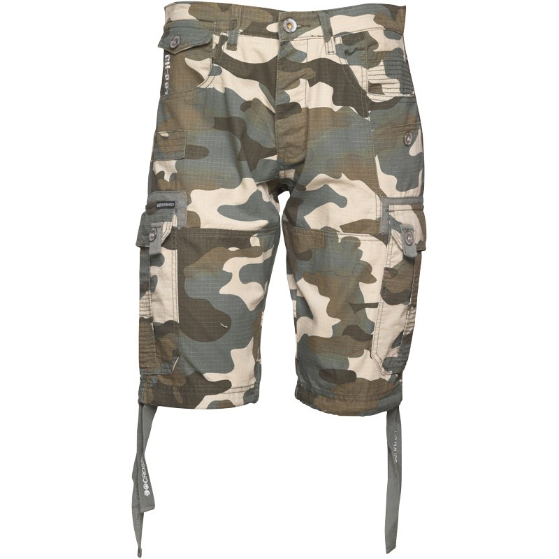 Buy Crosshatch Mens Deep Forest Cargo Shorts Light Green Camo