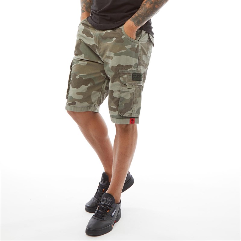 Crosshatch Combat Cargo Shorts – Army Denim With Stretch (UK Sizes, 32" Waist)