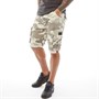 Crosshatch Mens Watchford Camo Cargo Shorts Stone Camo