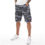 Crosshatch Mens Watchford Camo Cargo Shorts Charcoal Camo