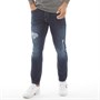 Crosshatch Mens Kinistion Skinny Ripped Jeans Darkwash