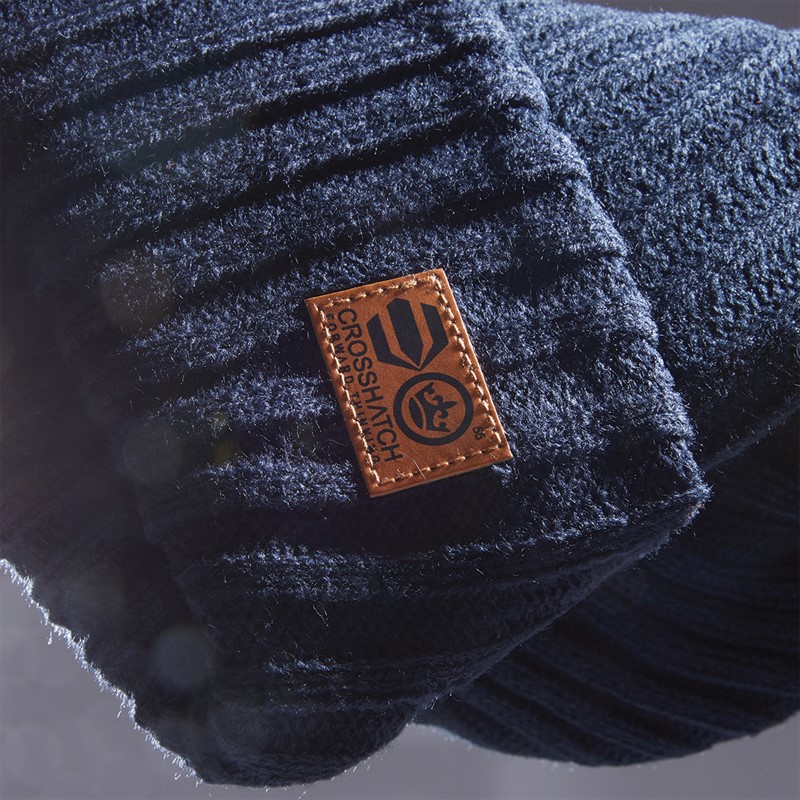 Crosshatch Bonnet Homme Bleu Marine
