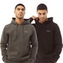 Crosshatch Mens Two Pack Hoodies Black/Charcoal Marl