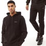 Crosshatch Mænd Chelmere Hoodie Og Joggingbukser Sæt Sort