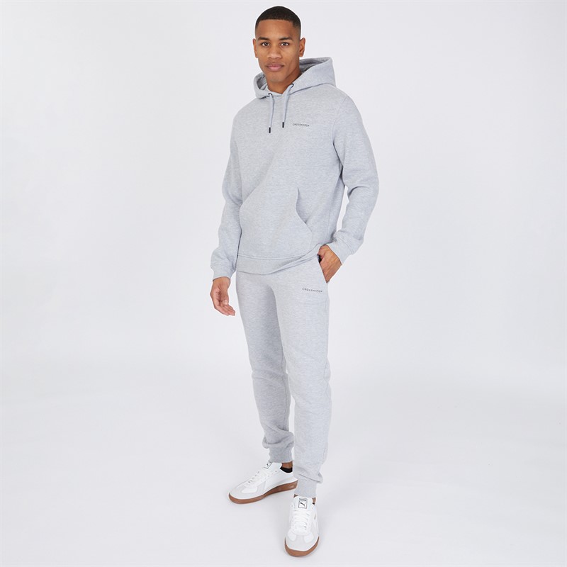 Buy Crosshatch Mens Hoodie And Joggers Set Grey Marl