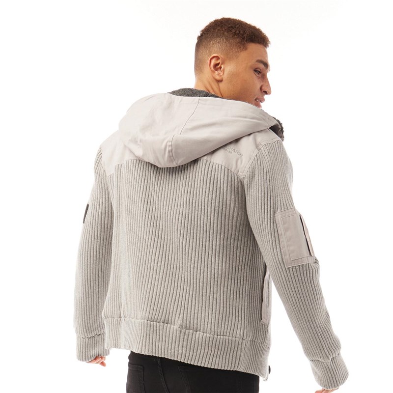 mens chunky knit hoodie