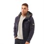 Crosshatch Mens New Jamine Chunky Knit Hoodie Navy