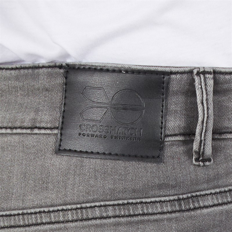 Crosshatch Mens New Svelte Slim Stretch Jeans Grey Wash