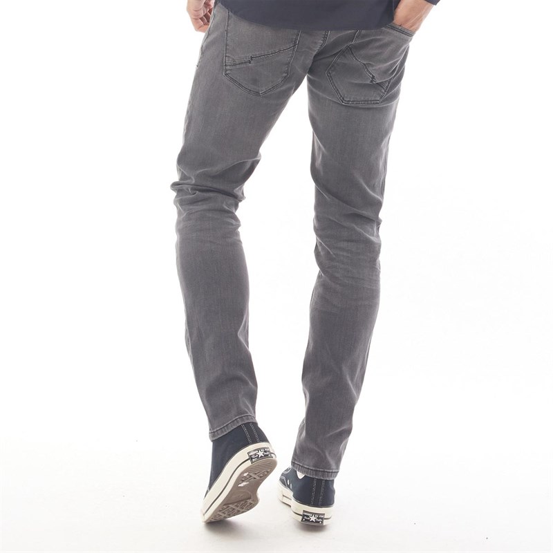 Crosshatch Mens Caden Slim Fit Jeans Dark Grey Jeans