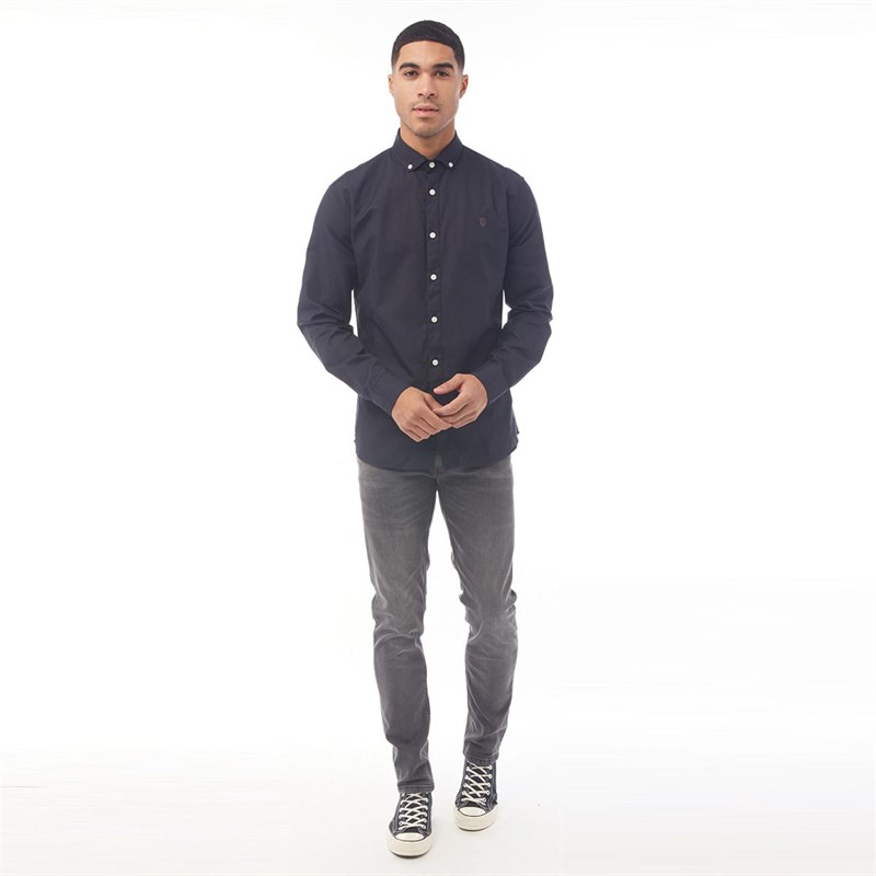 Crosshatch Mens Caden Slim Fit Jeans Dark Grey Jeans