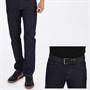 Crosshatch Herre Cadman Jeans Med Lige Ben Mørkvasket Denim