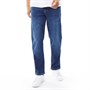 Crosshatch Herre Cadman Jeans Med Lige Ben Falmet Mellemblå