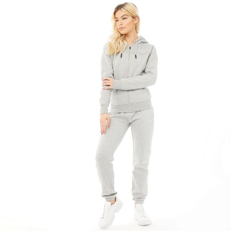 Crosshatch Dames Newwear Trico Hoodie Gemeleerd Grijs