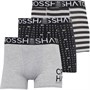 Crosshatch Mens Gridline Three Pack Boxers Shorts Grey Marl