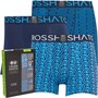 Crosshatch Mens Hexaline Three Pack Boxers Shorts Malibu Blue